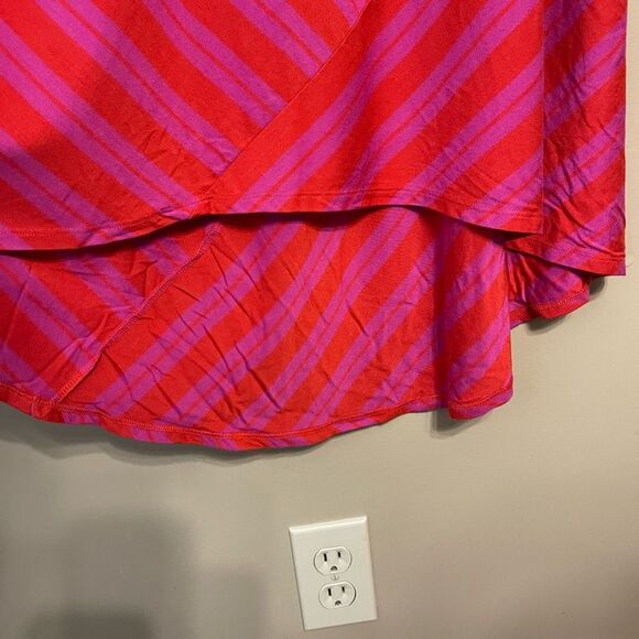 Caslon Women’s Pink Purple Red Stripe Racerback High Low Maxi Dress Size Large - Picture 6 of 8